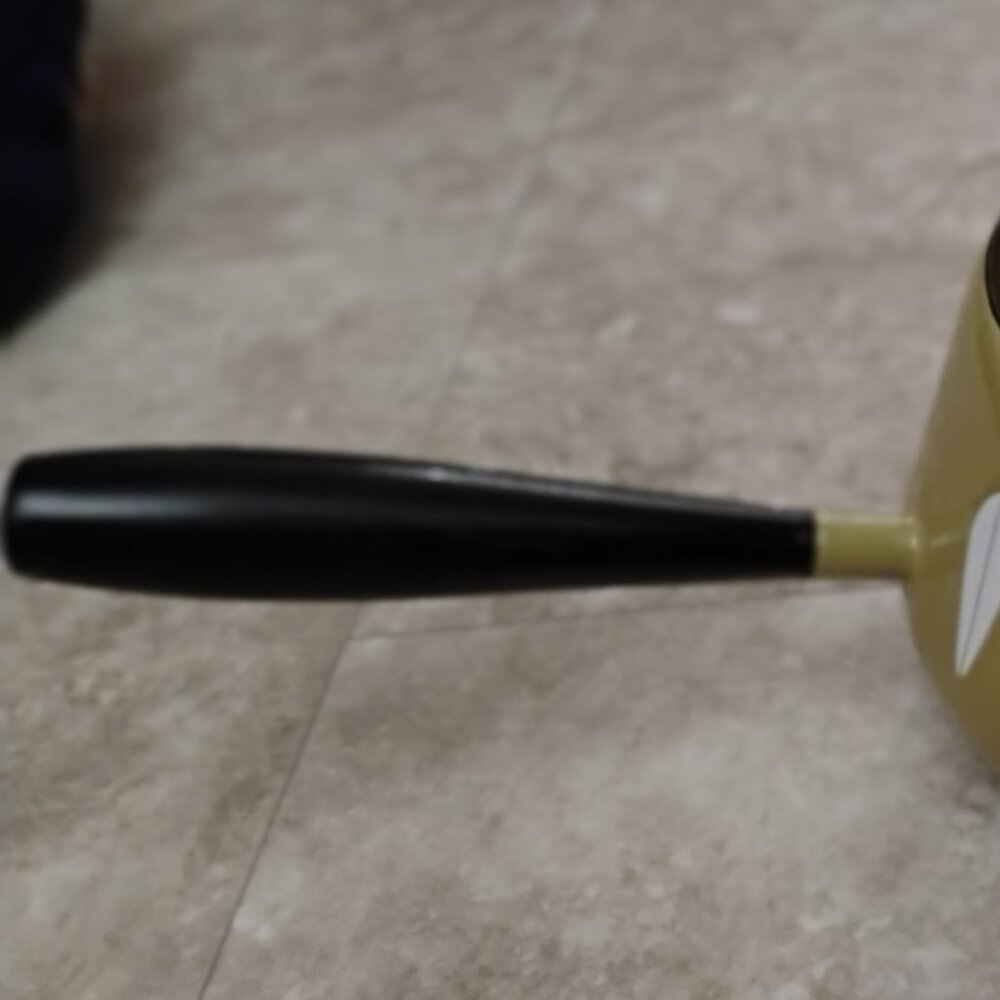 Vintage Cathrineholm style Lotus Enamel fondue pot Olive Yellow MCM - Picture 9 of 9